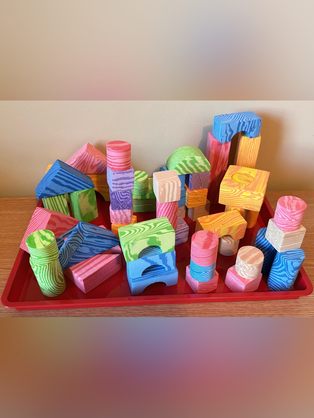 Rainbow Foam Building Block Set for Kids - Multicolor- 52 pieces